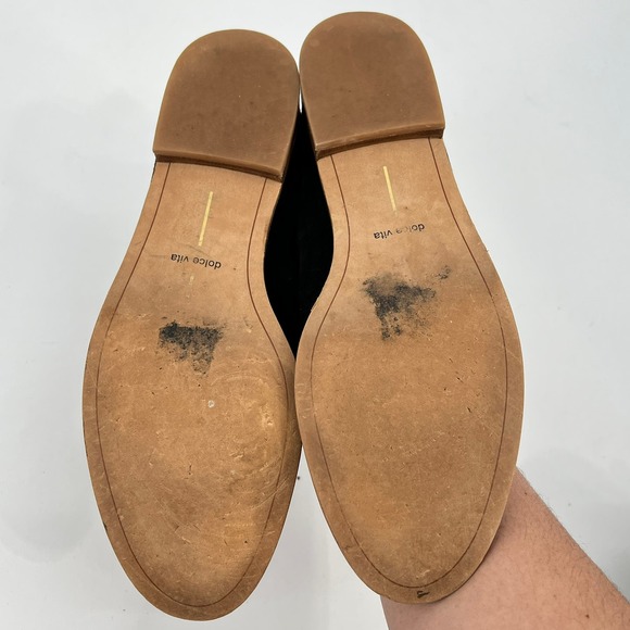 Dolce Vita Perrie Black Suede Loafers Women's 9.5 Slip On Pointed Toe Casual - Picture 4 of 8